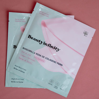 MASCARA GLOWUP REJUVENECIMIENTO COLAGENO + NAD + SEMEN DE SALMON (PDRN) - 4 PZAS