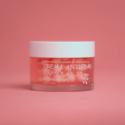 CREMA COREANA ANTIEDAD CAPSULAS 3D + VIT C + ACIDO HIALURONICO